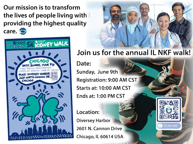 NANI will sponsor the NFK Walk for Kidneys in Chicago